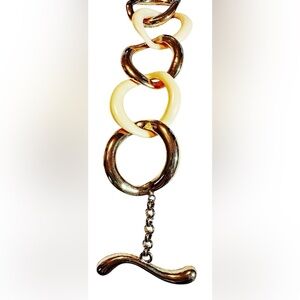 Elegant Cream and Gold Fill Link Bracelet